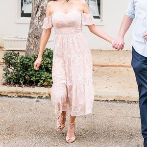 Dress The Population River Off the Shoulder Tiered Hem Dress